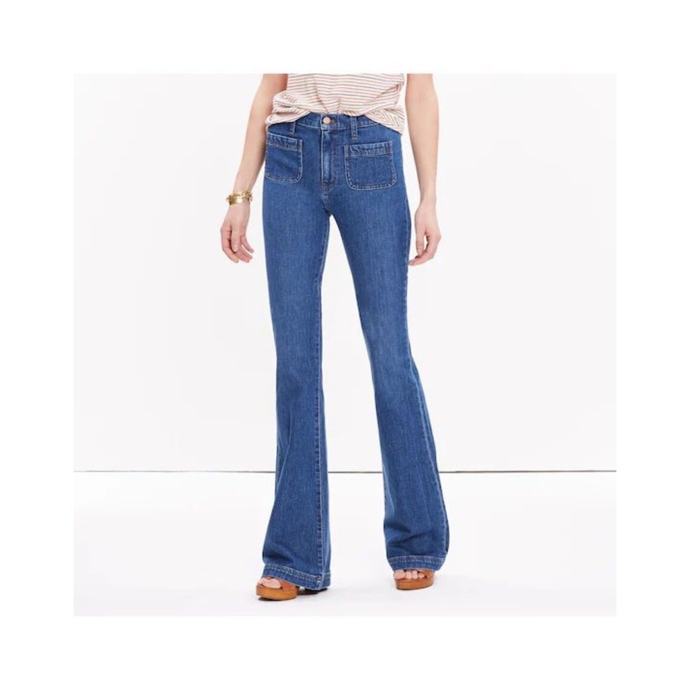 Madewell Flea Market Flares Sailor Style High Rise Jeans Blue Size 27
